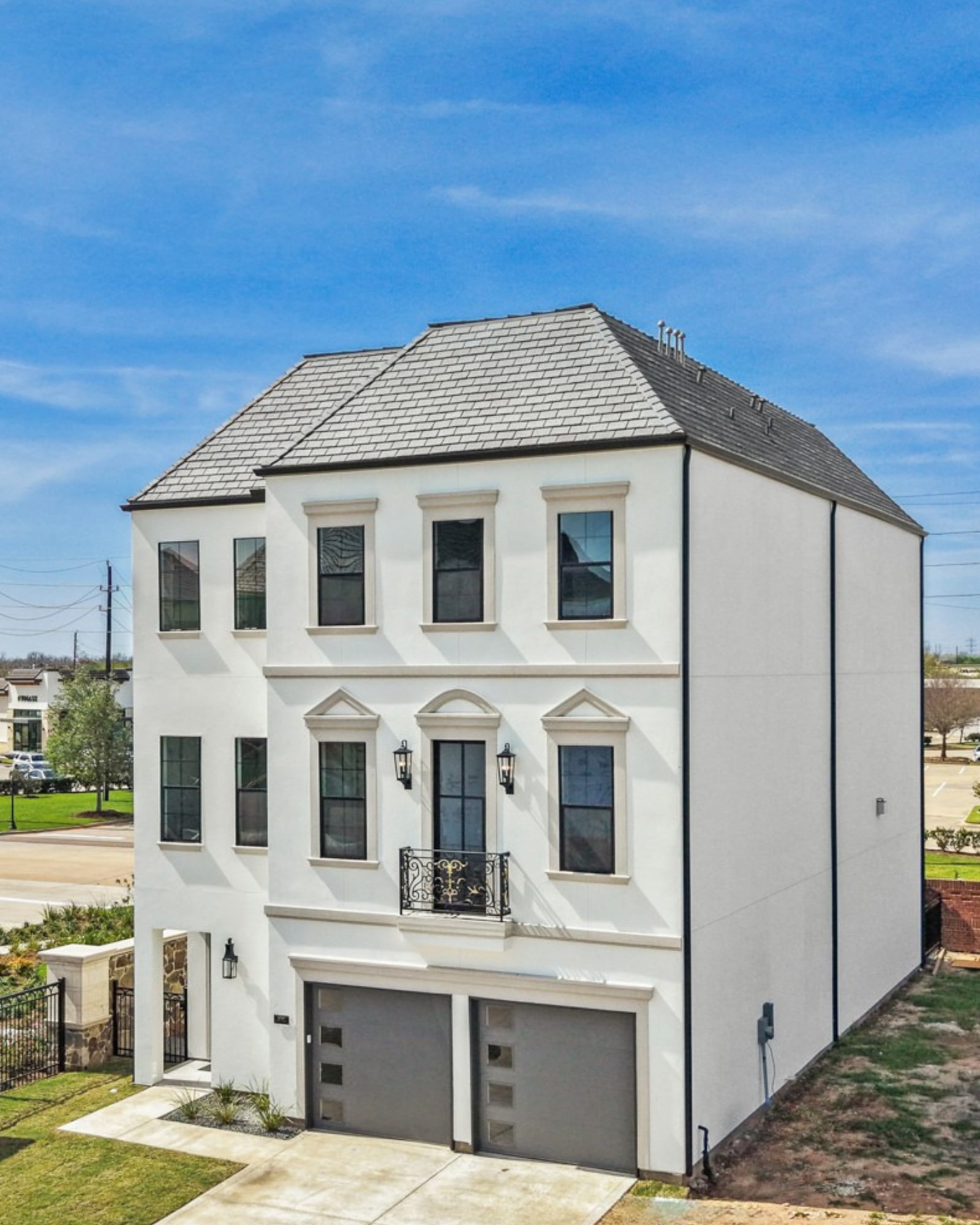 Exterior rendering of the Clover plan at Monet Estates, three-story, 40-foot homesite