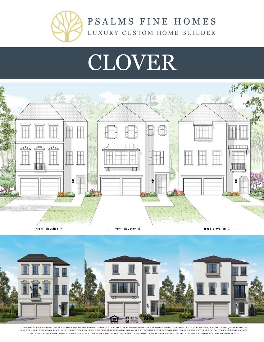 Preview of the Clover official elevation and floorplan sheet