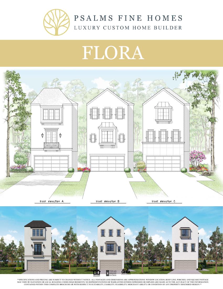 Preview of the Flora official elevation and floorplan sheet