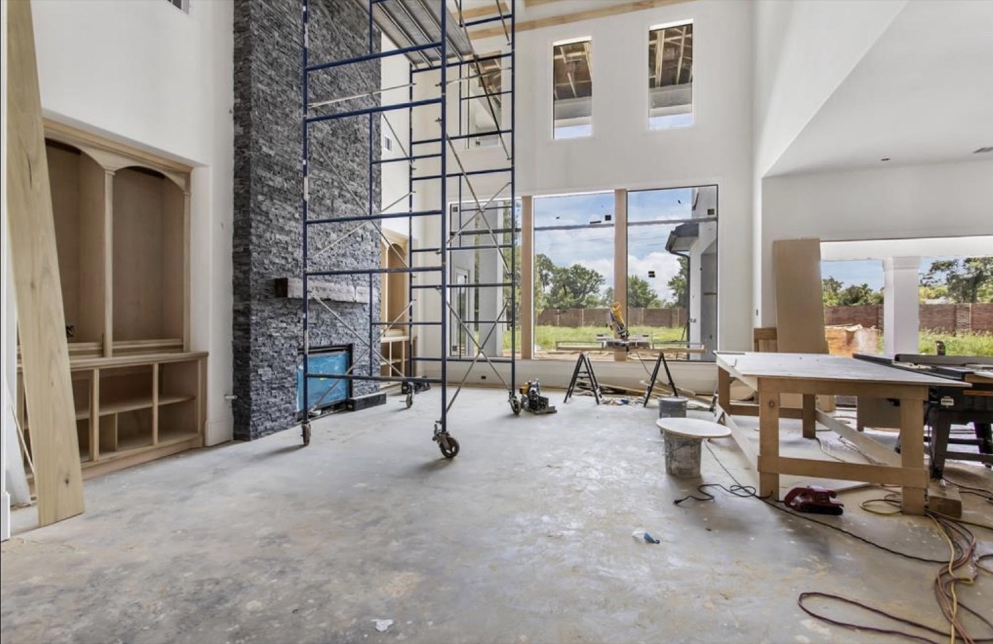 Active construction site during the Construction phase of a Psalms Fine Homes custom residence
